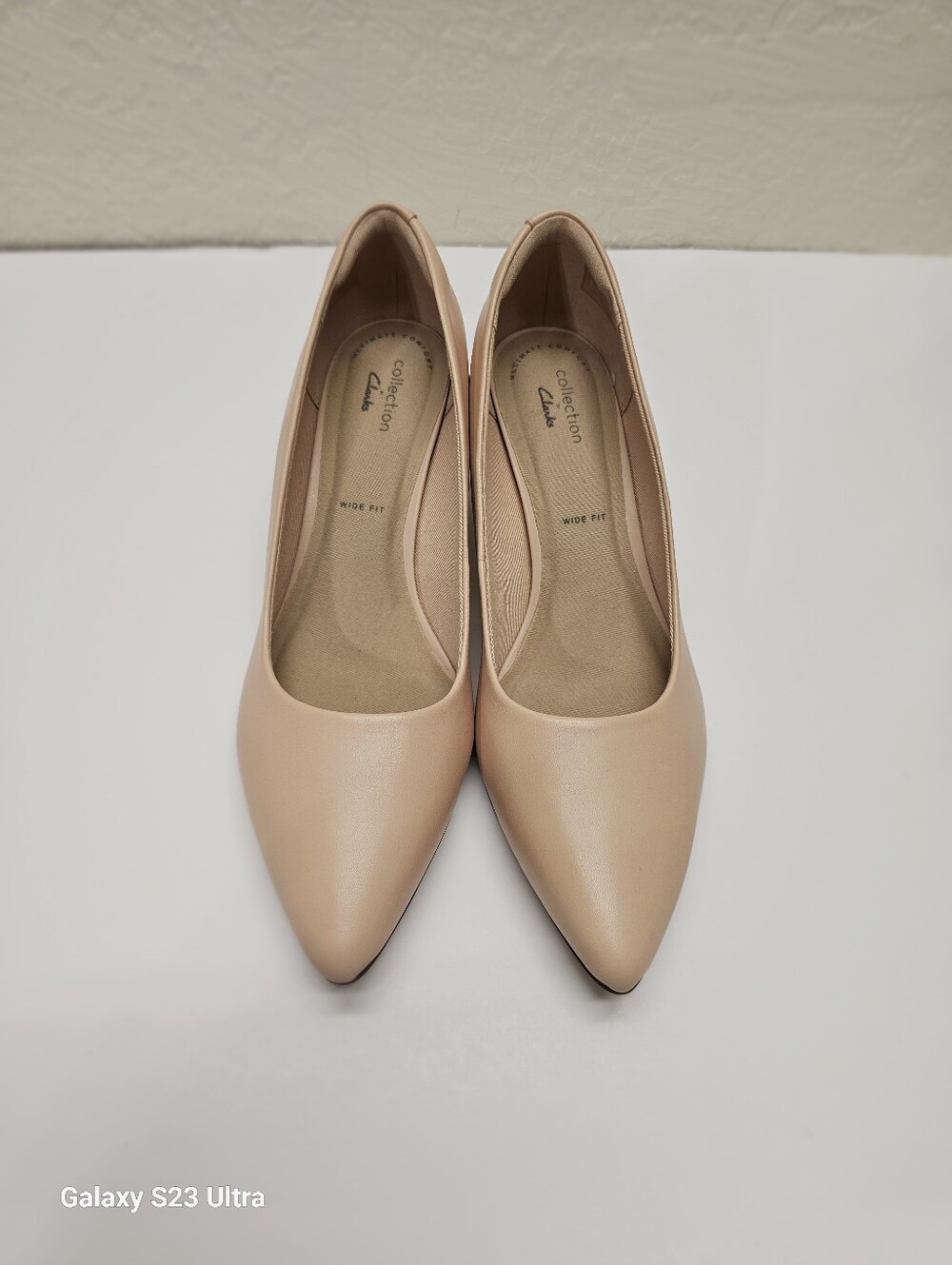 Clarks Women's Linvale Jerica Blush Leather Cuir Beige Pointed-toe Heel Pump